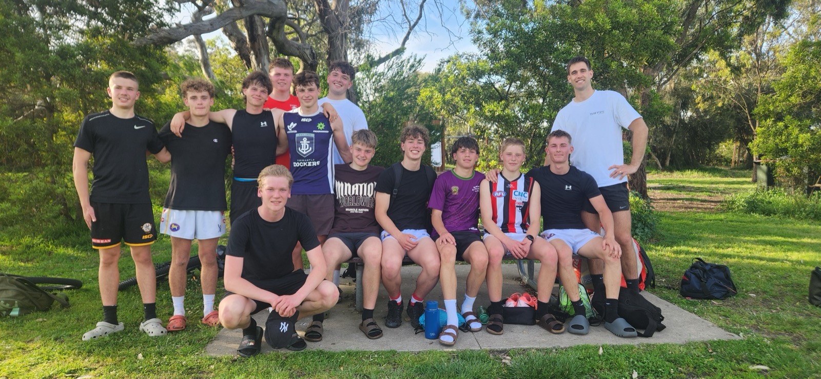 Sam Glover coaching AFL skills at Fitzroy in Ballarat